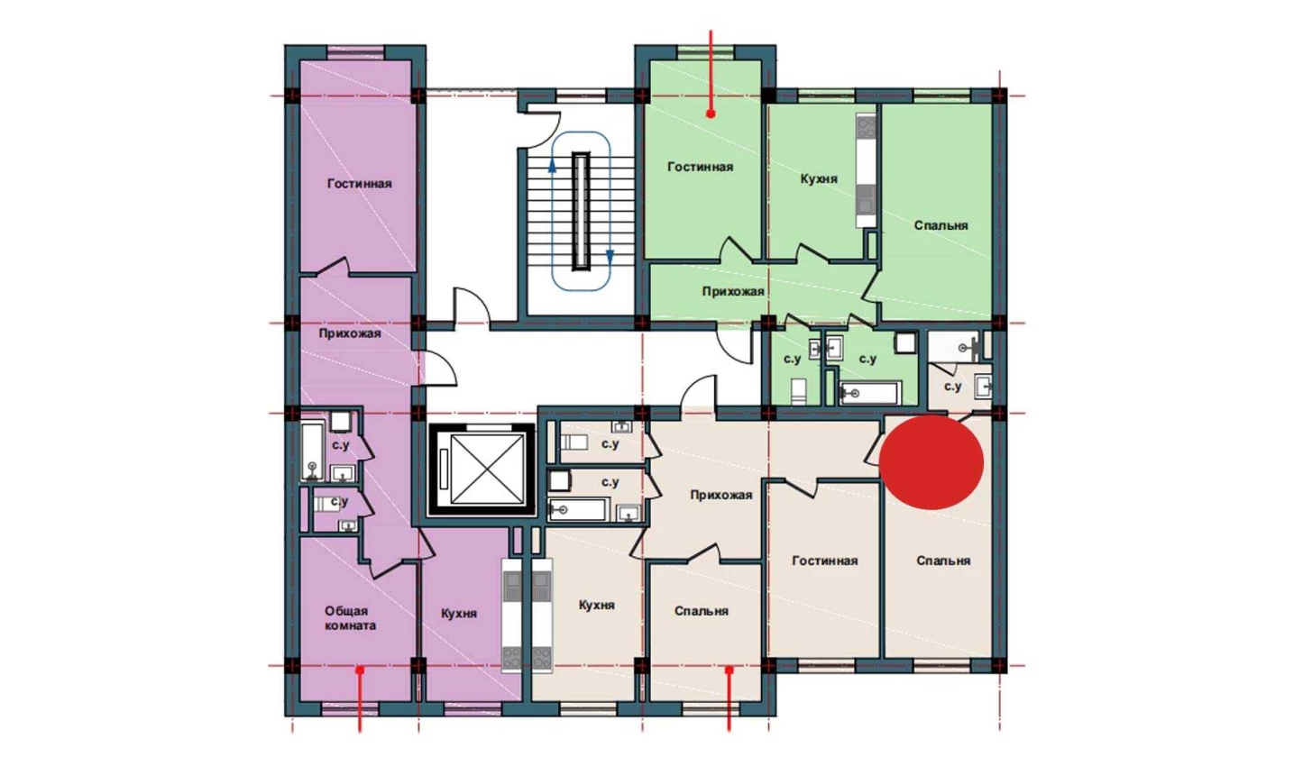 3-комнатная квартира 95.3 м²  2/2 этаж