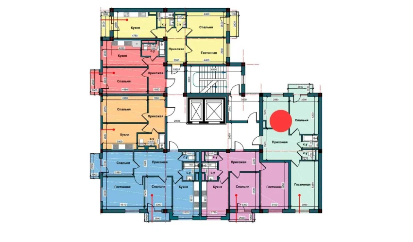 2-xonali xonadon 63.7 m²  8/10 qavat | NUR BARAKA Turar-joy majmuasi