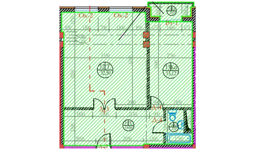 2-комнатная квартира 71.5 м²  5/8 этаж | Жилой комплекс Ziynat Capital