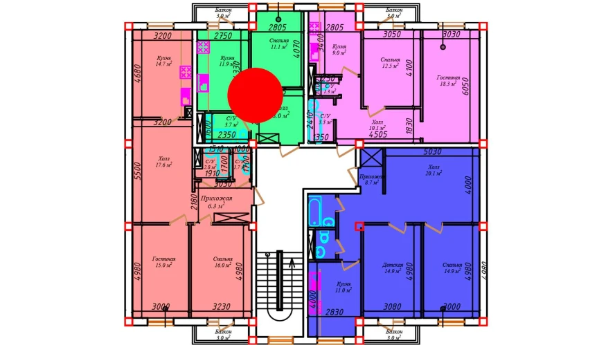 1-комнатная квартира 58 м²  4/4 этаж