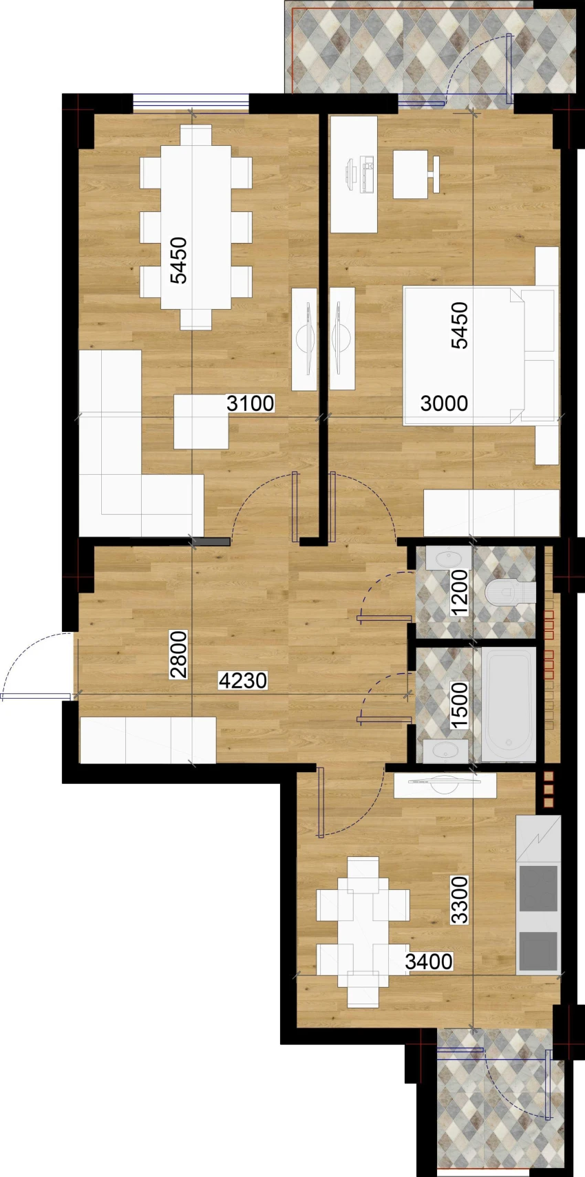 2-xonali xonadon 70.8 m²  6/7 qavat | O'ZBEGIM Turar-joy majmuasi