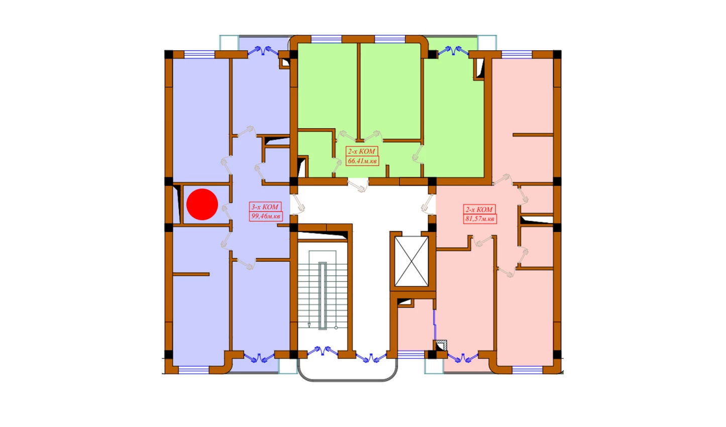 3-комнатная квартира 99.46 м²  10/10 этаж