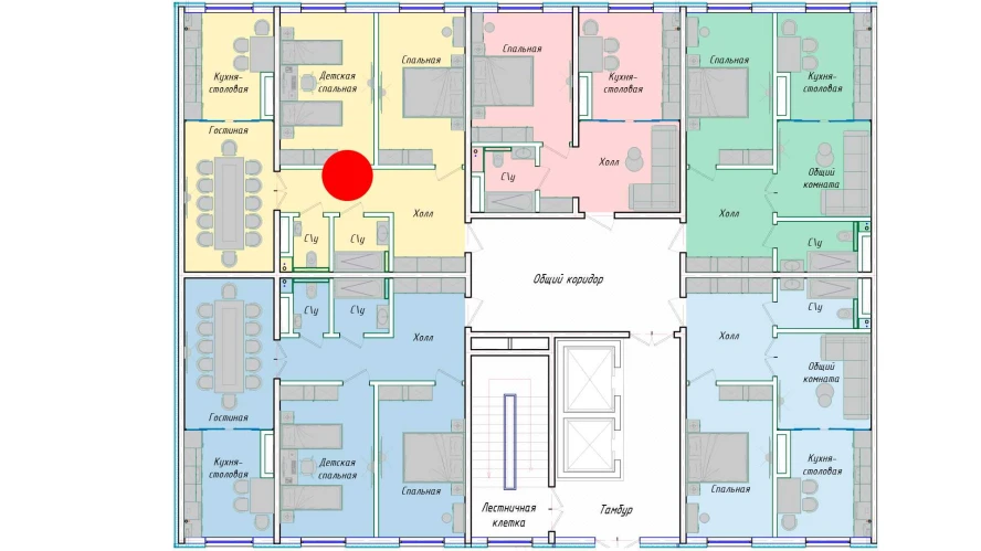 3-xonali xonadon 76.66 m²  1/1 qavat