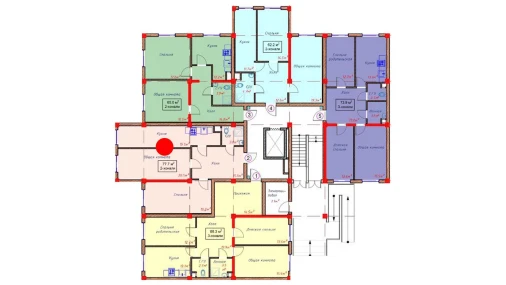 2-комнатная квартира 77.7 м²  1/9 этаж | Жилой комплекс Orzular