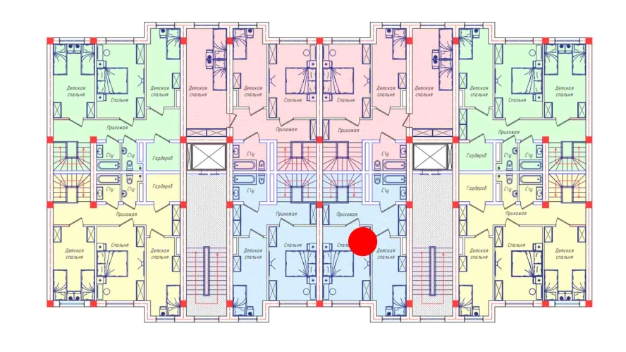 3-комнатная квартира 69.1 м²  8/8 этаж