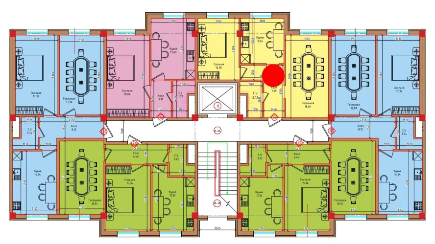 2-xonali xonadon 51.3 m²  1/1 qavat