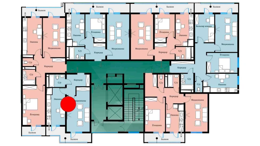 1-комнатная квартира 42.55 м²  16/16 этаж