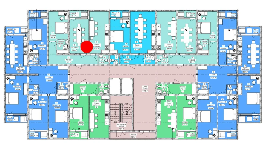 3-комнатная квартира 68.71 м²  3/3 этаж