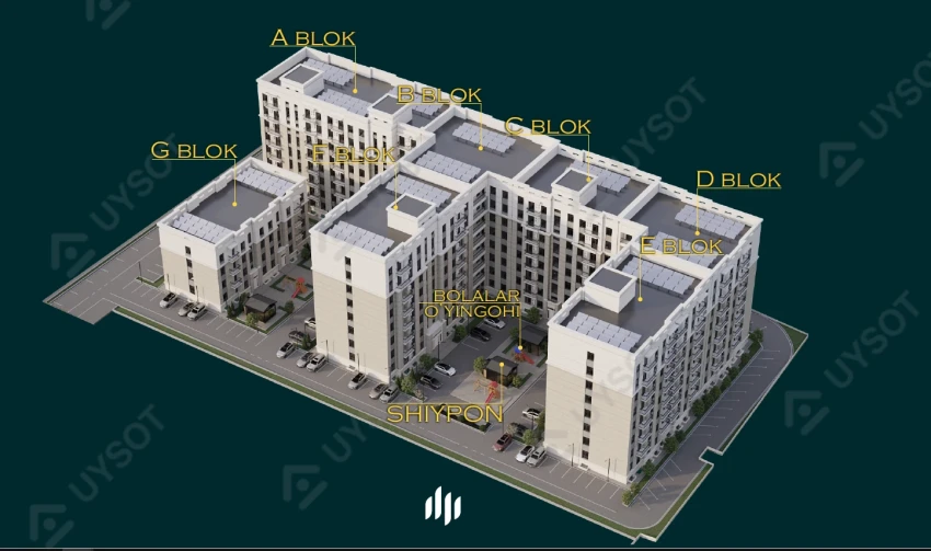 3-комнатная квартира 86.9 м²  2/2 этаж