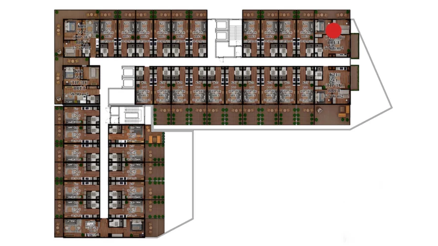 3-комнатная квартира 54.035 м²  1/1 этаж