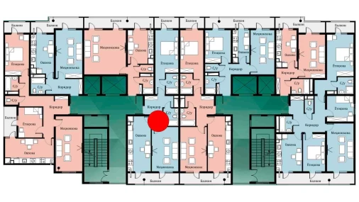 2-комнатная квартира 63.99 м²  10/16 этаж | Жилой комплекс SOKIN DIYOR