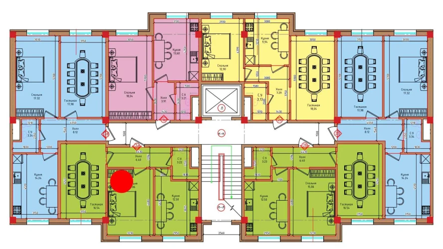 2-комнатная квартира 53.72 м²  1/1 этаж