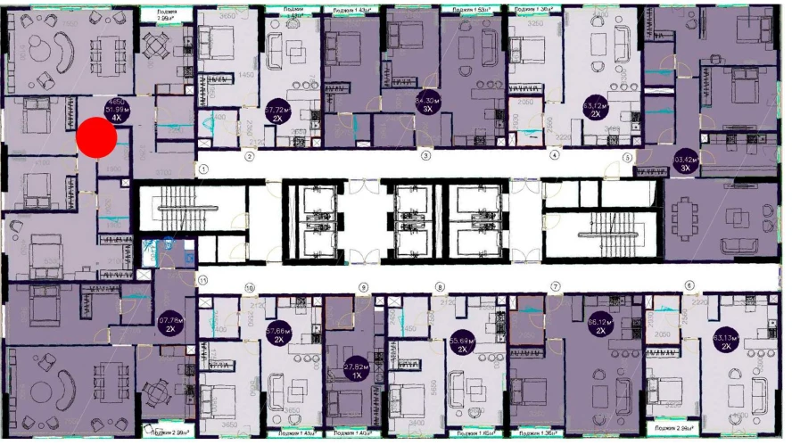 4-комнатная квартира 151.99 м²  2/2 этаж