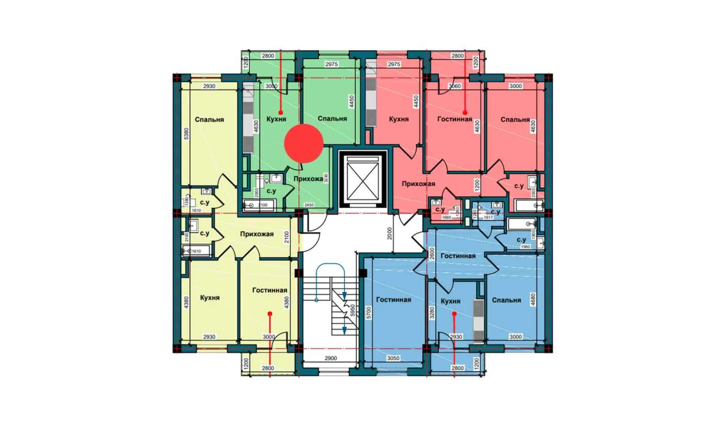 1-комнатная квартира 41.9 м²  3/3 этаж