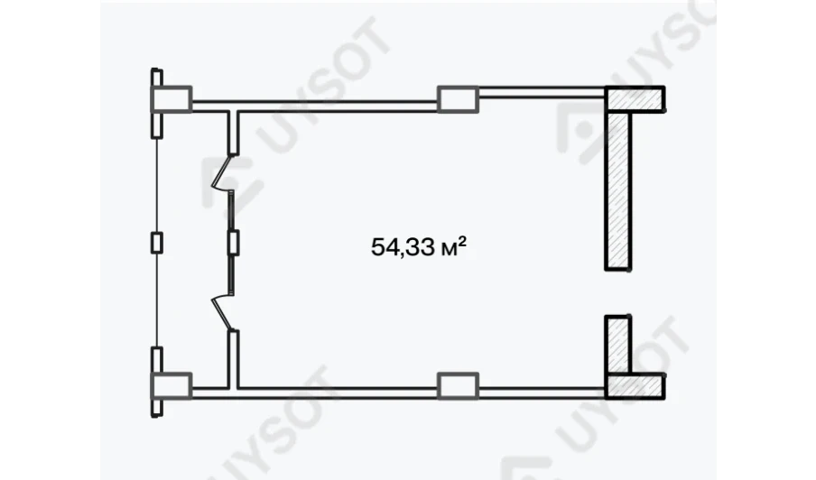 2-комнатная квартира 54.33 м²  15/15 этаж