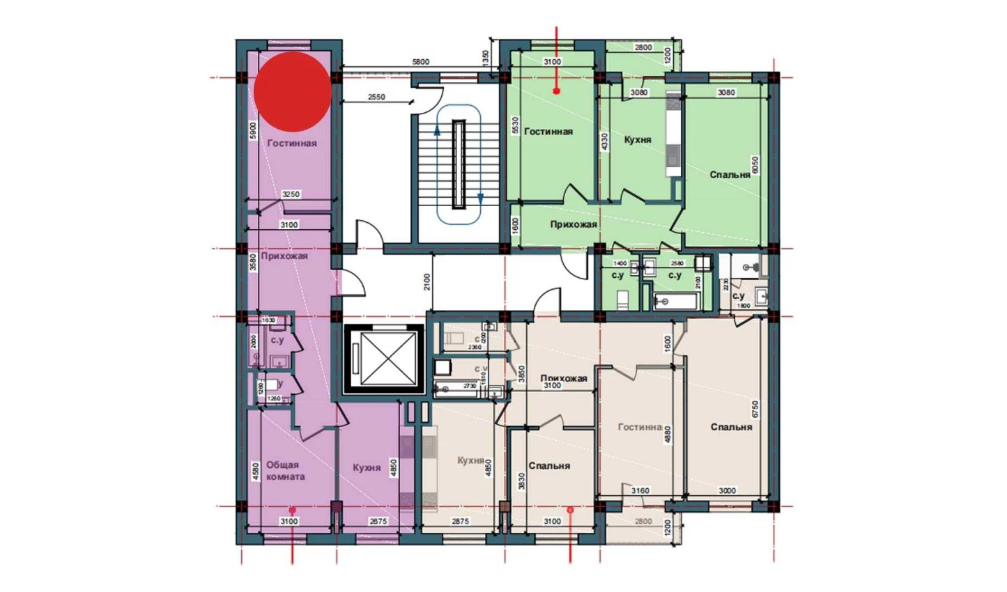 2-комнатная квартира 70.7 м²  3/3 этаж