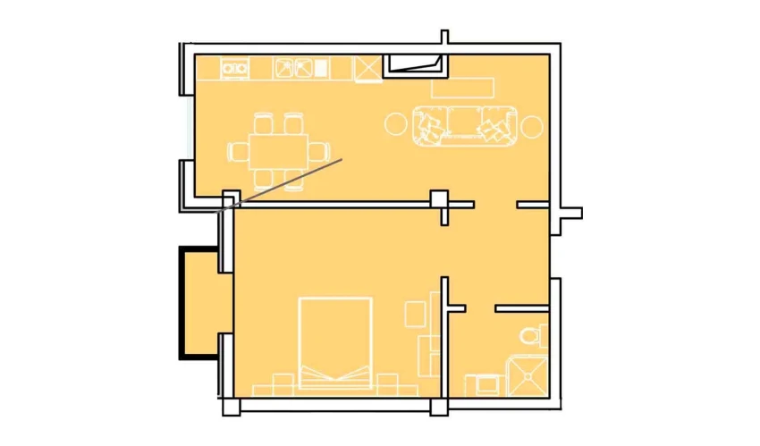 3-xonali xonadon 65.72 m²  4/8 qavat | Ziynat Capital Turar-joy majmuasi