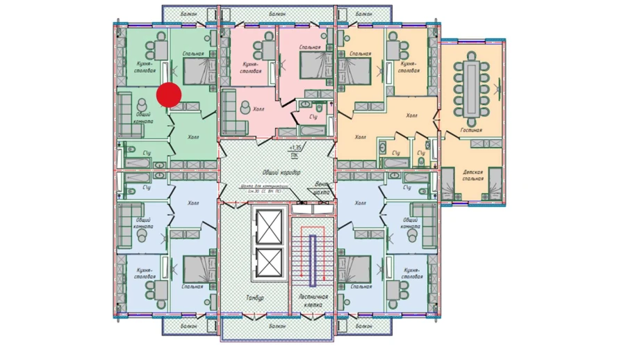 2-xonali xonadon 54.85 m²  16/16 qavat