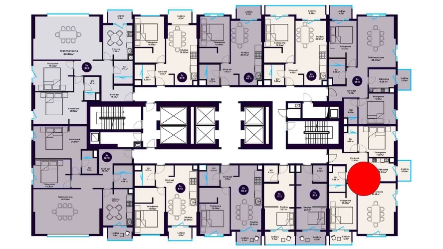 3-xonali xonadon 95.8 m²  3/3 qavat