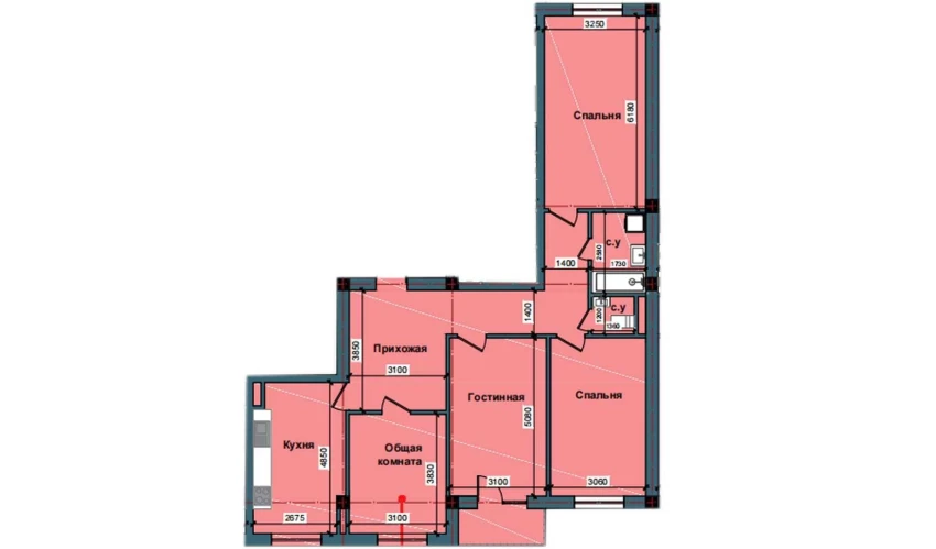 4-комнатная квартира 113.3 м²  6/11 этаж | Жилой комплекс NUR BARAKA