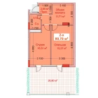 2-комн. квартира 80.78 м²  2/8 этаж | Жилой комплекс CAPITAL AVENUE