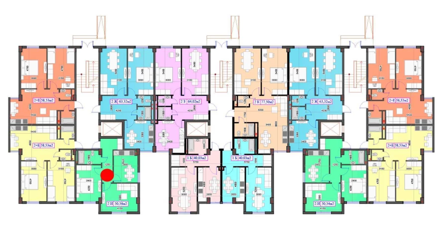 2-xonali xonadon 50.54 m²  1/1 qavat