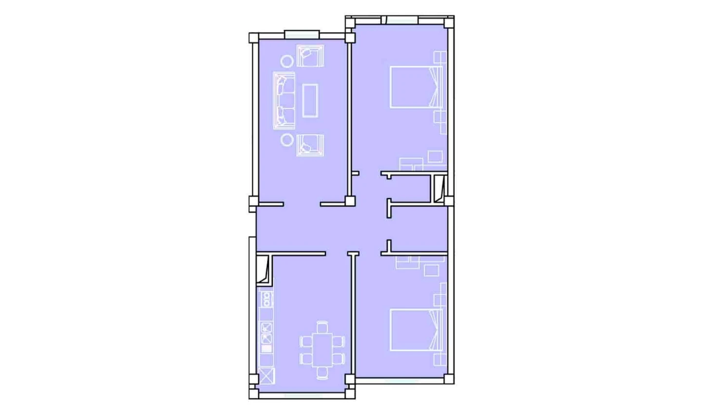 4-комнатная квартира 109.54 м²  1/1 этаж