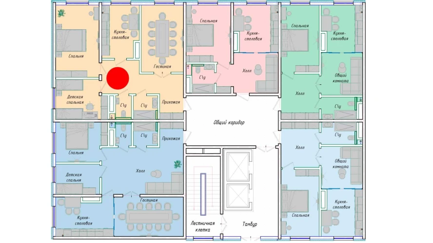 3-комнатная квартира 79.1 м²  1/1 этаж