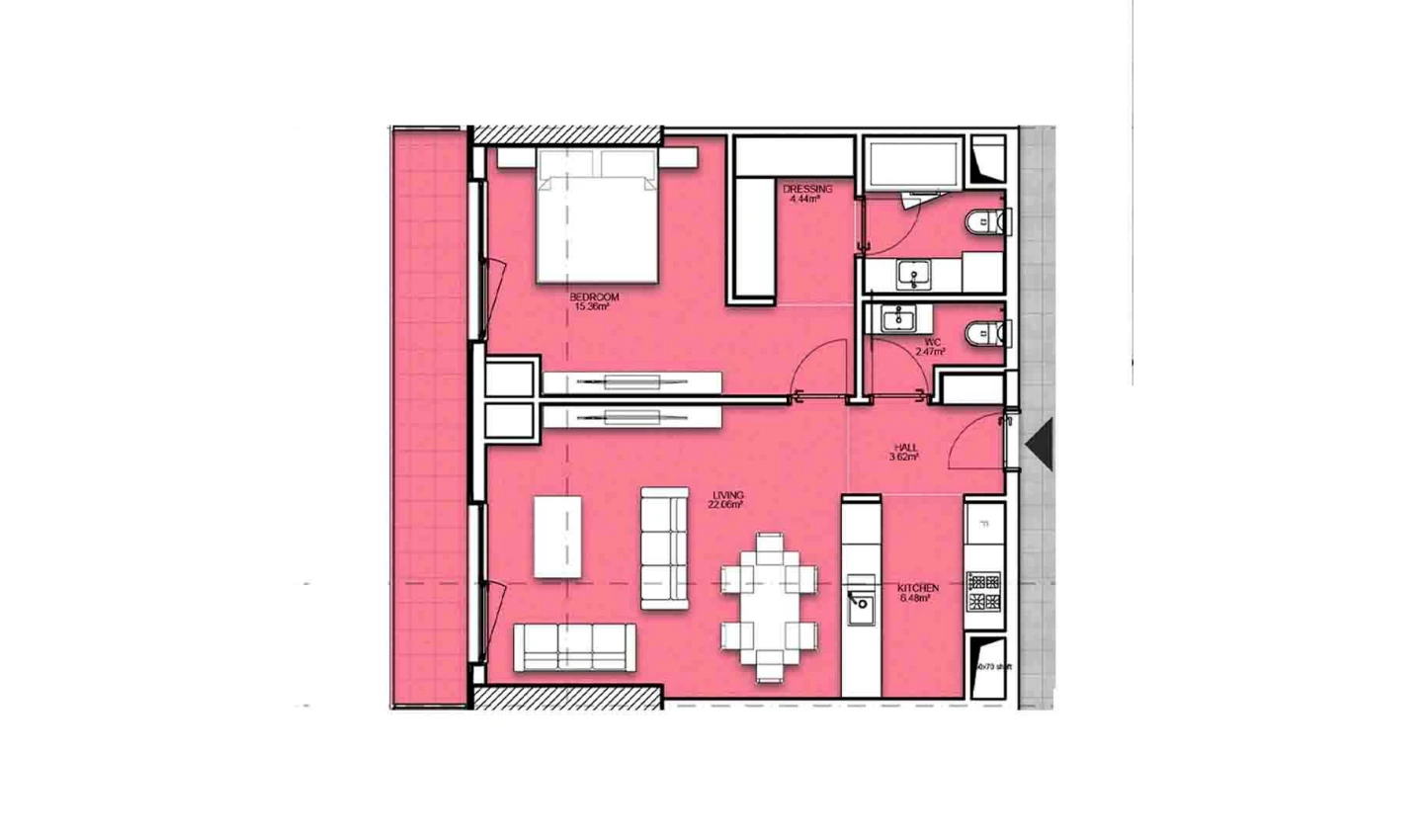 2-комнатная квартира 70.19 м²  5/5 этаж