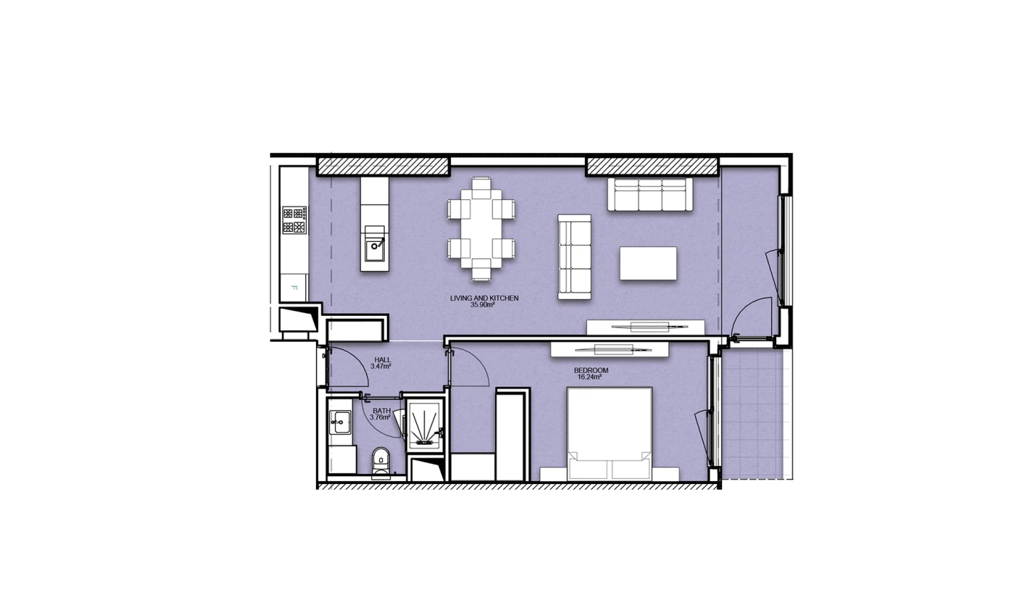 2-комнатная квартира 64.08 м²  23/23 этаж