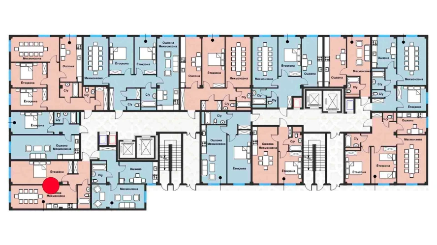 1-комнатная квартира 52.22 м²  1/1 этаж