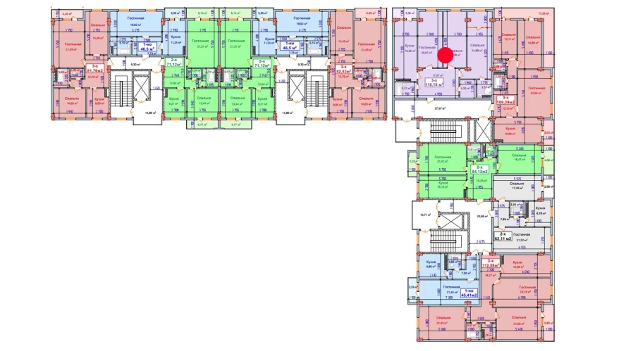 3-xonali xonadon 114.28 m²  3/3 qavat