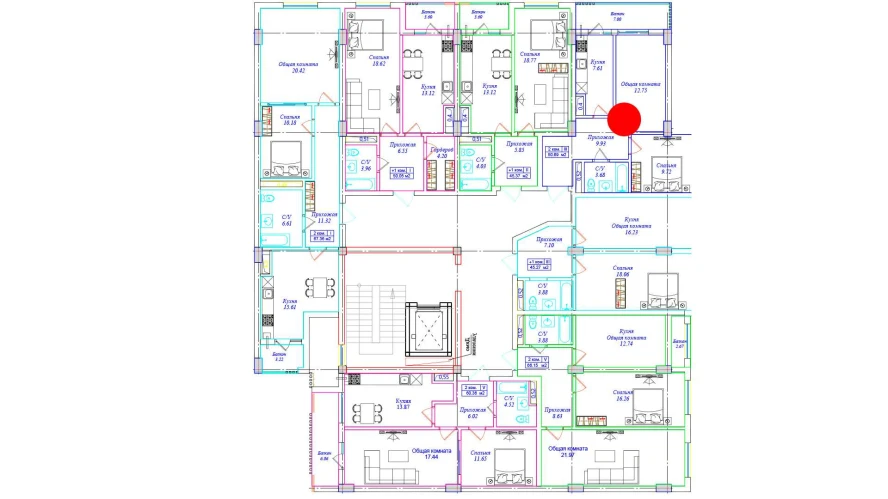 2-комнатная квартира 50.69 м²  2/2 этаж