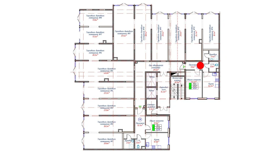 1-комнатная квартира 45 м²  1/1 этаж