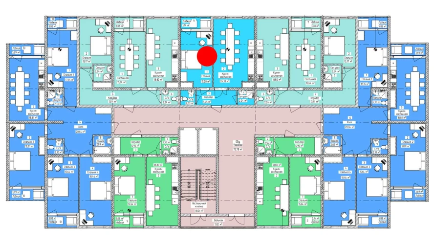 2-xonali xonadon 52.39 m²  3/3 qavat