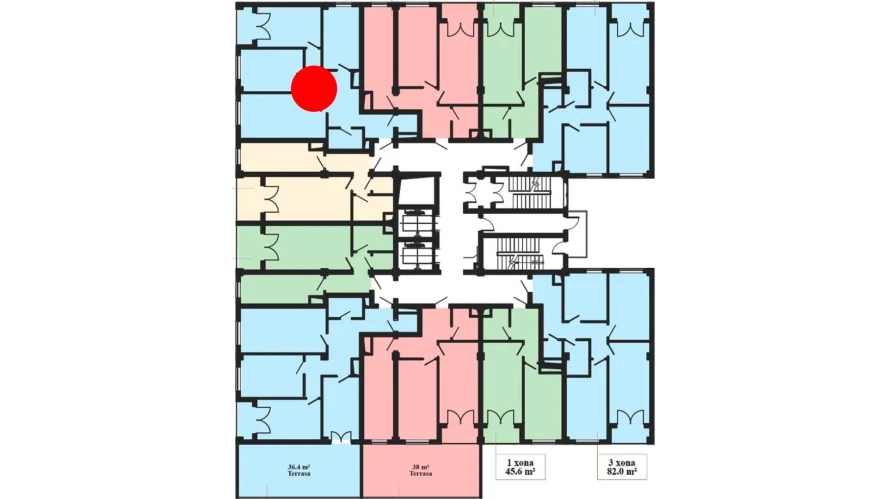 3-комнатная квартира 87.8 м²  3/3 этаж