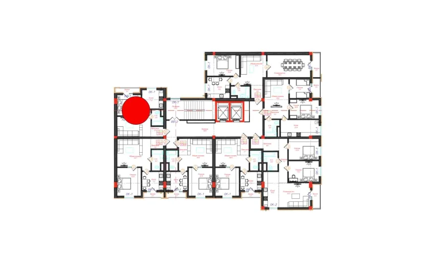 1-комнатная квартира 41 м²  5/12 этаж | Жилой комплекс CHINARA PARK