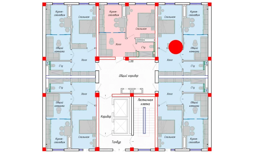 2-комнатная квартира 49.6 м²  1/1 этаж