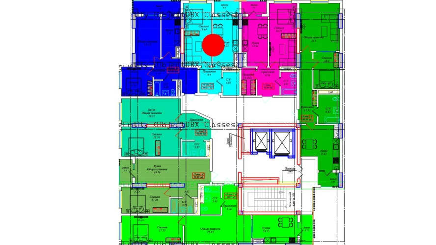 1-xonali xonadon 44.78 m²  16/16 qavat