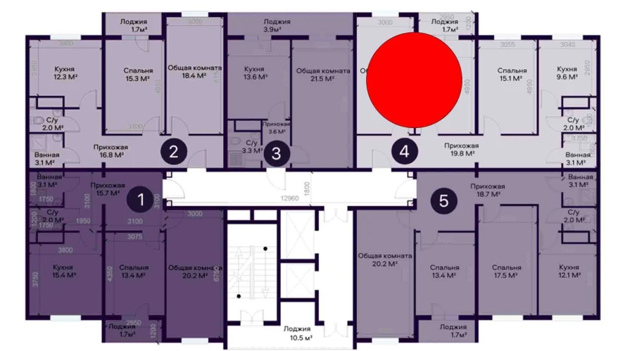 3-комнатная квартира 85 м²  3/3 этаж