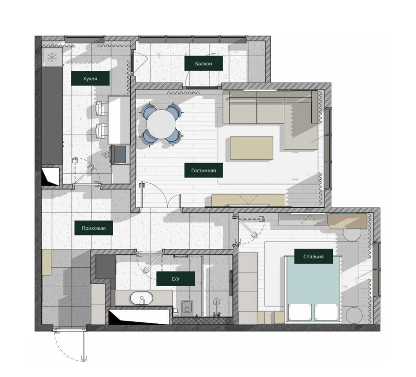 2-комнатная квартира 69.12 м²  18/18 этаж