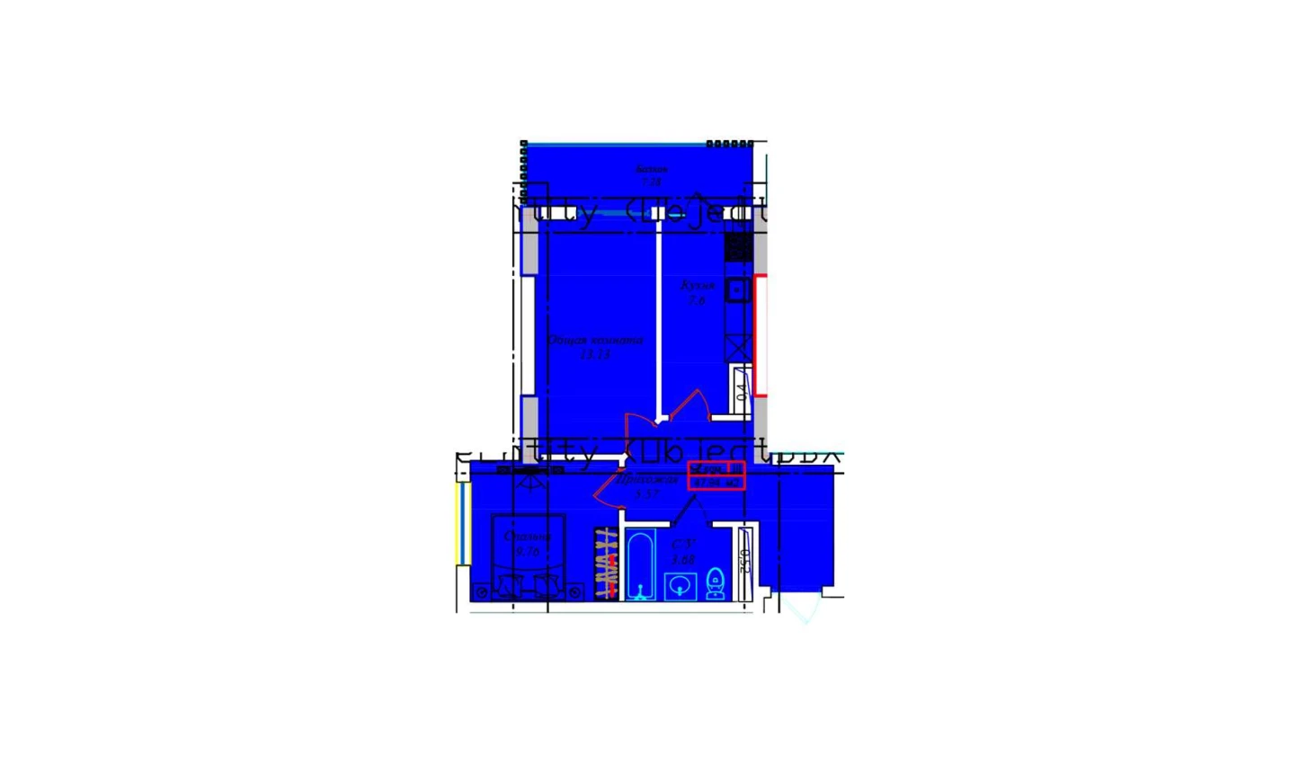 2-xonali xonadon 50.64 m²  16/16 qavat