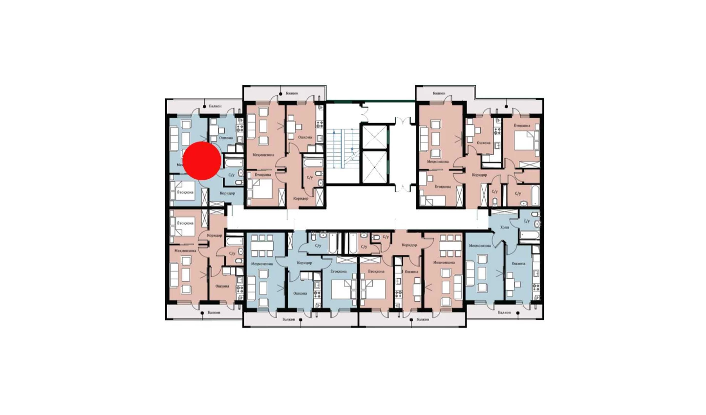 2-комнатная квартира 40.06 м²  16/16 этаж