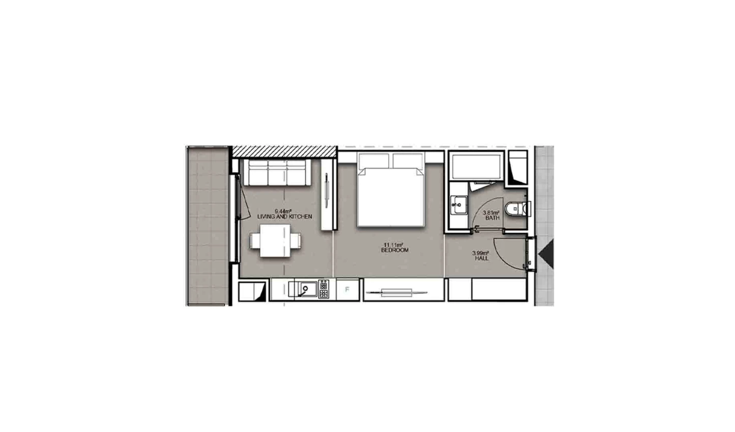 1-комнатная квартира 33.77 м²  5/5 этаж