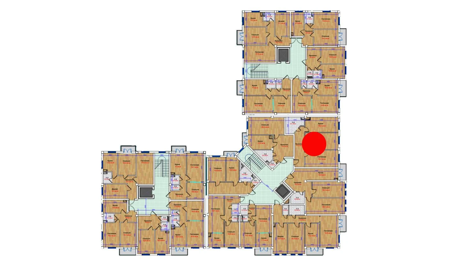 2-xonali xonadon 72.6 m²  2/9 qavat | MBG Turar-joy majmuasi