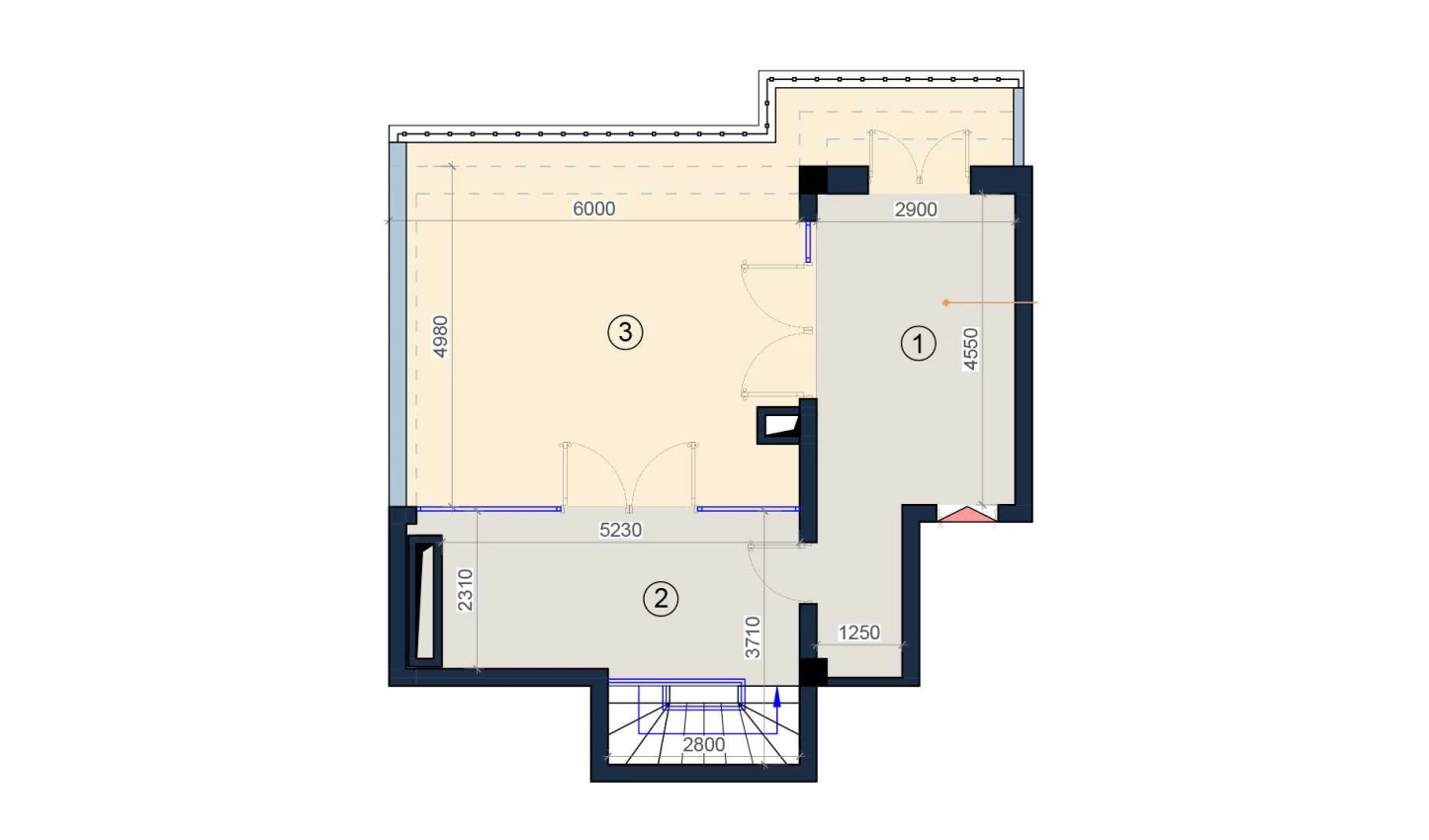 2-комнатная квартира 62 м²  9/9 этаж