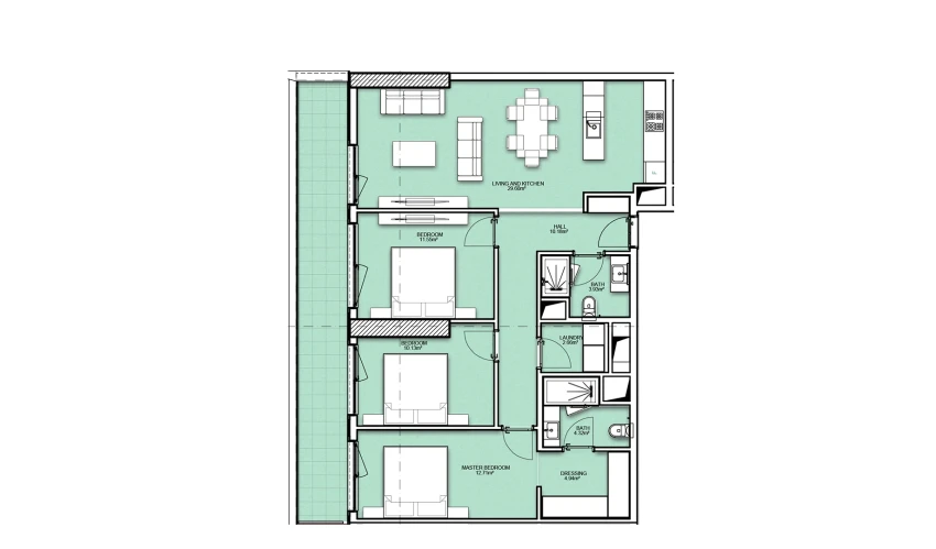 4-комнатная квартира 112.73 м²  18/23 этаж | Жилой комплекс Resim Taşkent