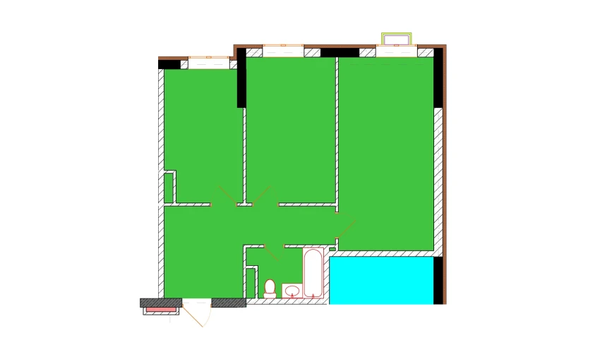 2-комнатная квартира 65.9 м²  3/9 этаж | Жилой комплекс Uchtepa Avenue