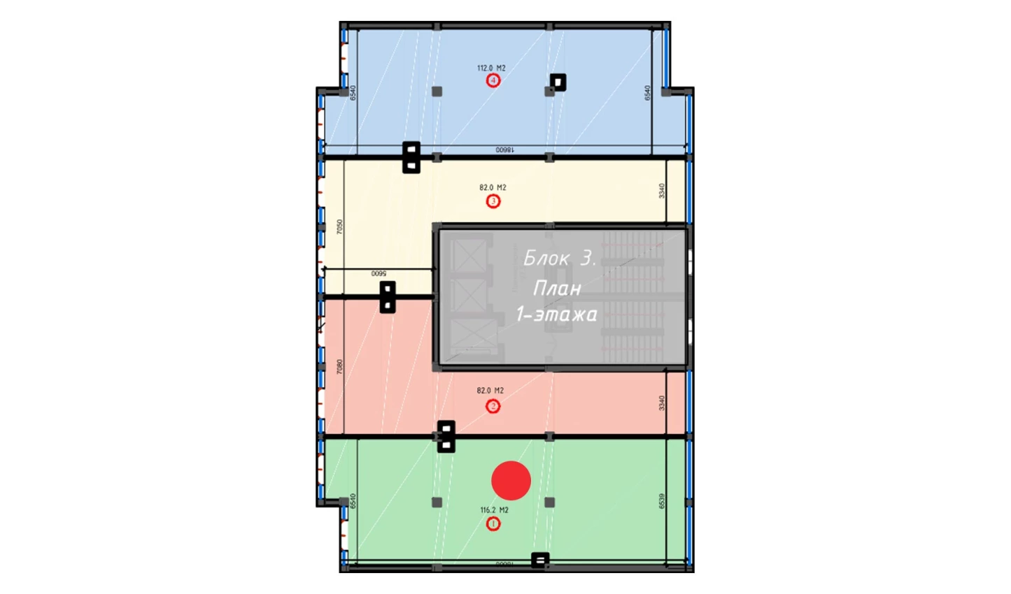 1-xonali xonadon 116.2 m²  1/1 qavat