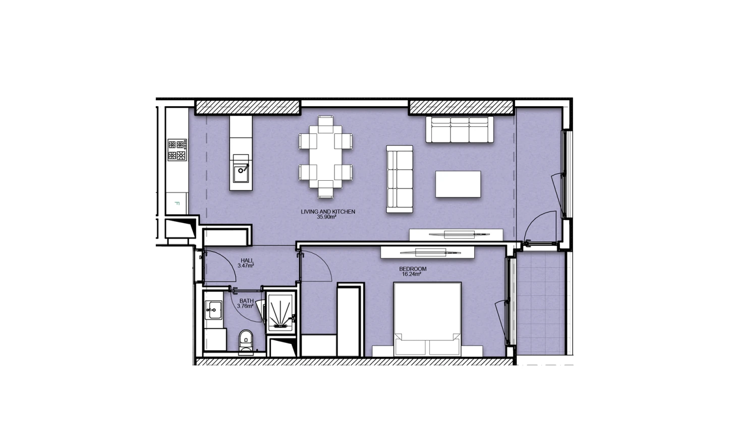 2-комнатная квартира 64.08 м²  22/22 этаж